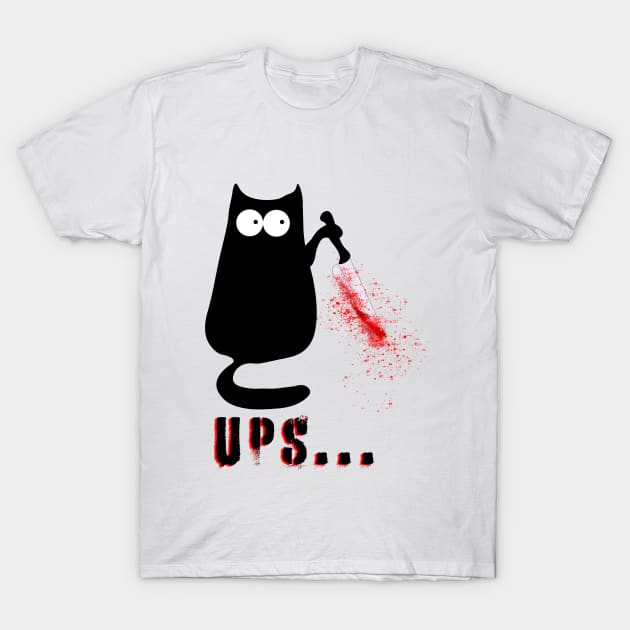 Bad Cat "UPS" T-Shirt by Hispaniola-Fineart